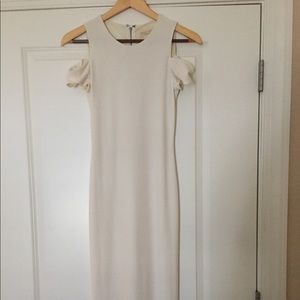 Alice and Olivia Cut Out Shoulder Midi Dress